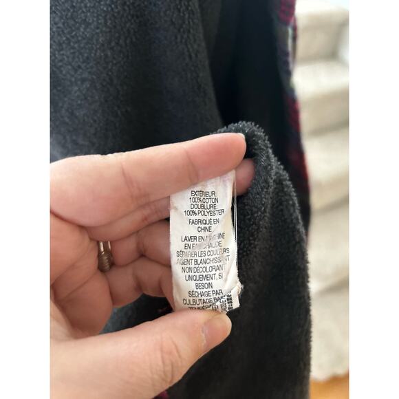 L.L. Bean Red, Green, Blue Plaid Fleece Lined Button Down (Large TALL) - Picture 5 of 7